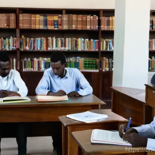 수단 대학 입학 제도 - **Prompt 1: Sudanese University Library Scene**
    "A vibrant and modern university library in Khar...