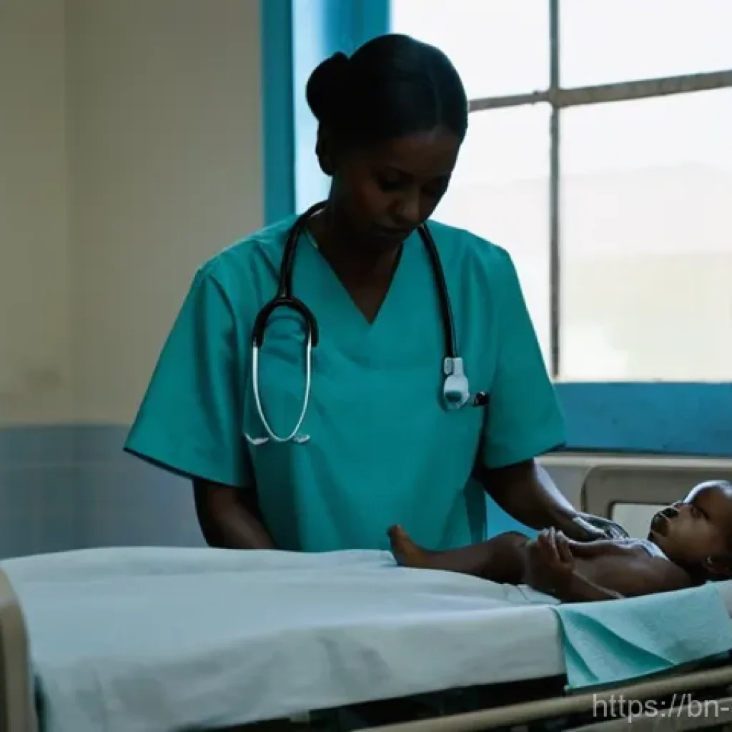 수단 의료 시스템 현황 - **Prompt 1: Resilient Healthcare in a War-Torn Hospital**
    "A dedicated Sudanese nurse, wearing c...