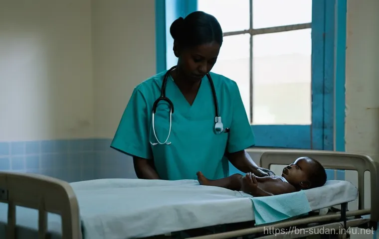 수단 의료 시스템 현황 - **Prompt 1: Resilient Healthcare in a War-Torn Hospital**
    "A dedicated Sudanese nurse, wearing c...